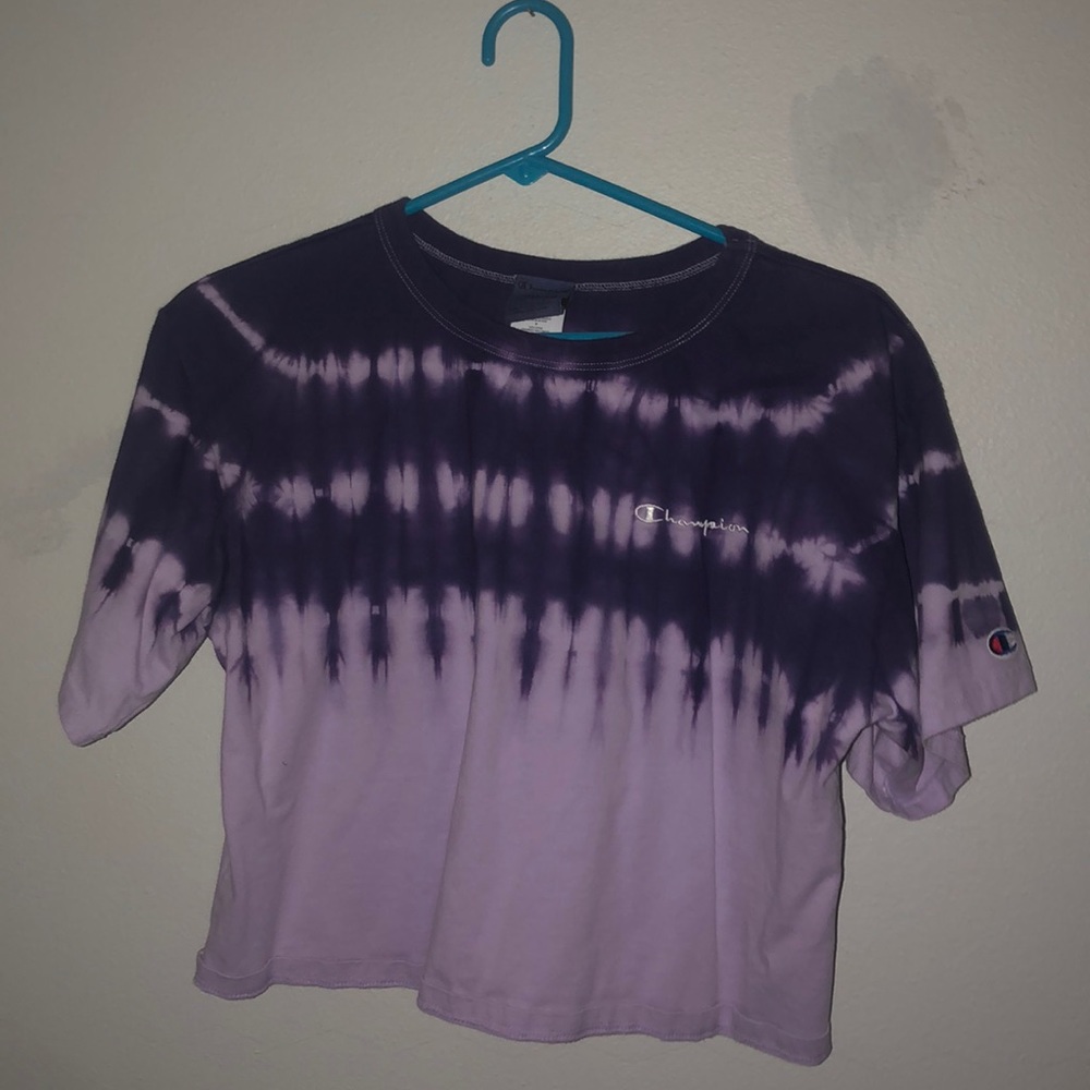 A champion purple crop top shirt medium